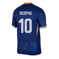 Nederländerna Memphis Depay #10 Bortatröja EM 2024 Kortärmad